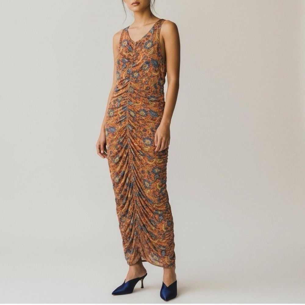 EUC House of Harlow 1960 Women’s Ruched Floral Midi Dress – Large